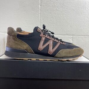 J.M. Weston Basket On‎ My Way Knit Black Brown Suede Sneakers Lace up Mens 12 US